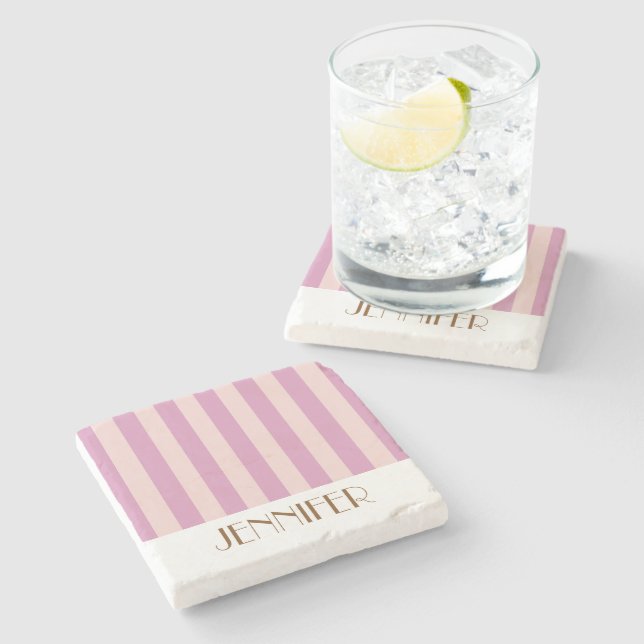 Rand lila  Trendig Bröllop Stenunderlägg (Sidan)