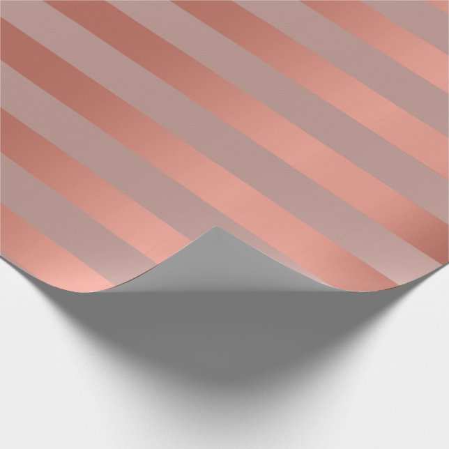 Rand Linjer Guld Ro  minimala metalllux Presentpapper (Hörn)