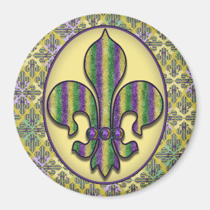 Rand Mardi Gras Fleur de lis Magnet