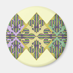 Rand Mardi Gras Fleur de lis Magnet