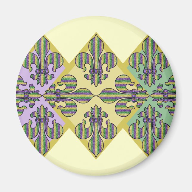Rand Mardi Gras Fleur de lis Magnet (Framsidan)