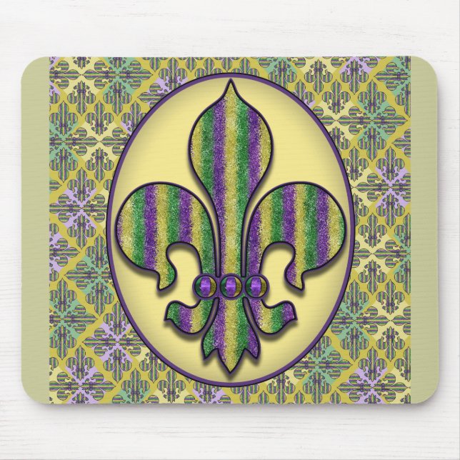 Rand Mardi Gras Fleur de lis Musmatta (Framsidan)