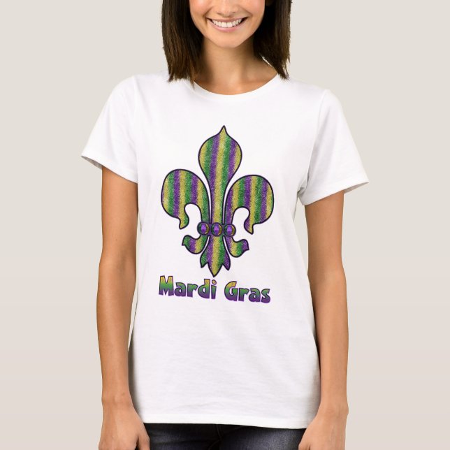 Rand Mardi Gras Fleur de lis T Shirt (Framsida)