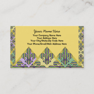 Rand Mardi Gras Fleur de lis Visitkort