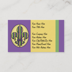 Rand Mardi Gras Fleur de lis Visitkort