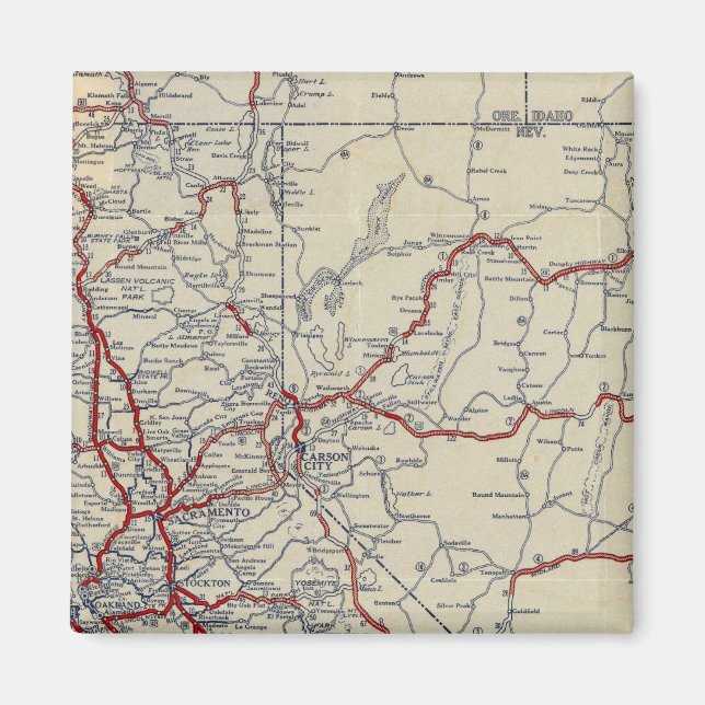 Rand McNally Junior Road Karta California och Neva Magnet (Framsidan)