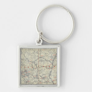 Rand McNally Officiell 1925 Auto Trails Fyrkantig Silverfärgad Nyckelring
