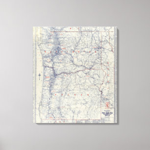 Rand McNally Officiell 1925 Auto Trails Karta Canvastryck