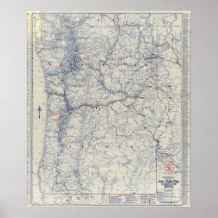 Rand McNally Officiell 1925 Auto Trails Karta Poster