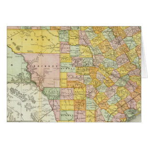 Rand McNally Railroad and County Karta of Texas Hälsningskort