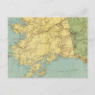 Rand McNallys Karta i Alaska Vykort