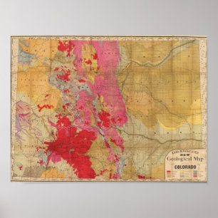 Rand McNallys nya geologiska karta Poster