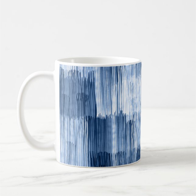 Rand med blå vattenfärg: Geometric Mönster Kaffemugg (Vänster)