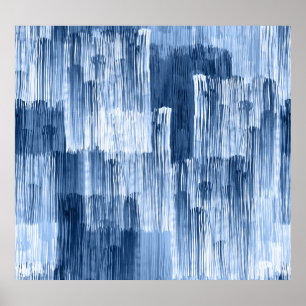 Rand med blå vattenfärg: Geometric Mönster Poster
