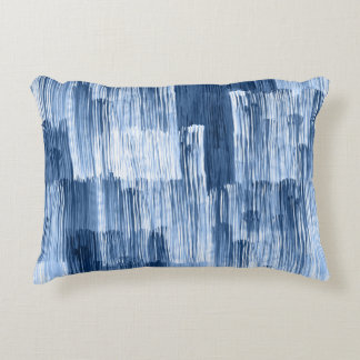 Rand med blå vattenfärg: Geometric Mönster Prydnadskudde