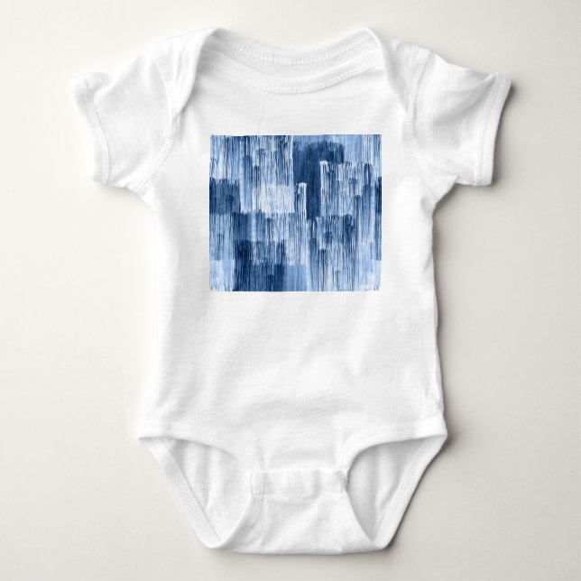 Rand med blå vattenfärg: Geometric Mönster T Shirt (Framsida)