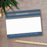 Rand med eget namn och Grått Rugby med eget namn Post-it Block<br><div class="desc">Mörk Blues and charcol grått - A manly mönster för killarna i din familj. En djärv och modern design med ett område för anpassad text. Om du behöver justera teckningen eller ändra teckensnittet kan du klicka på anpassningsområdet. Då kommer du till designen i verktyg där du kan göra många ändringar....</div>
