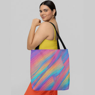 Rand med kraftig diagonal i ett regnbåge i färg tygkasse