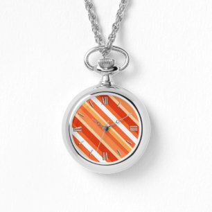 Rand med lager - orange och vitt armbandsur