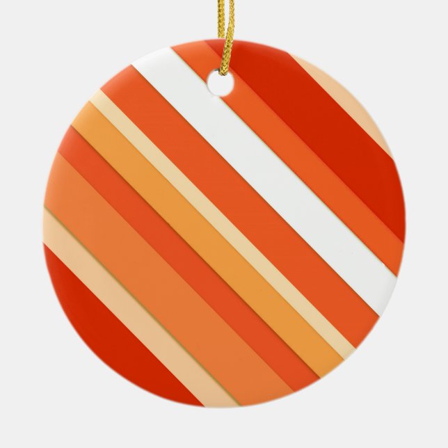 Rand med lager - orange och vitt julgransprydnad keramik (Framsidan)