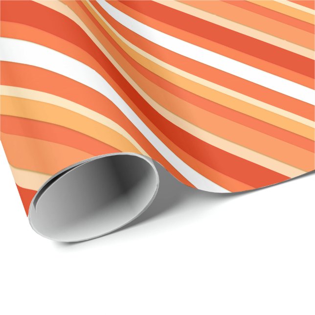 Rand med lager - orange och vitt presentpapper (Rullad Hörn)