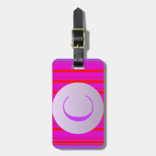rand med neonrött lila med anpassningsbar monogram bagagebricka