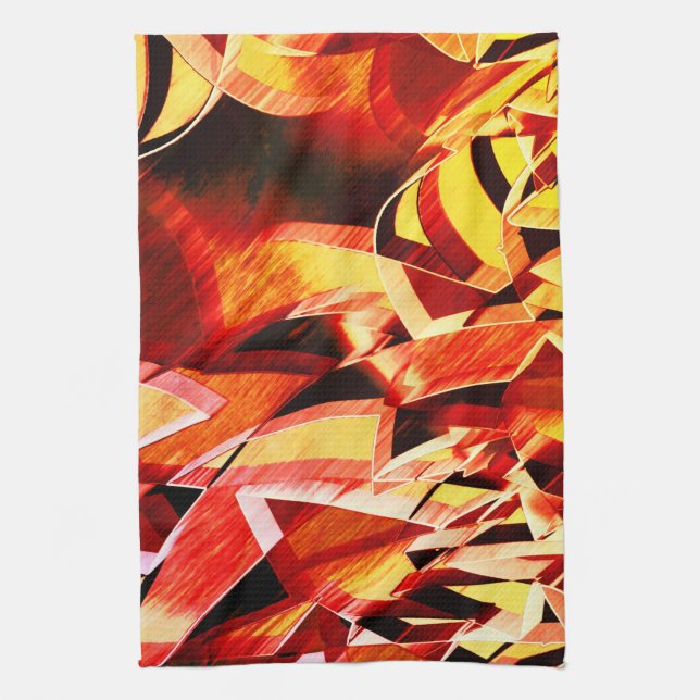 Rand med röd mörk, kraftig ström kökshandduk (Vertikal)