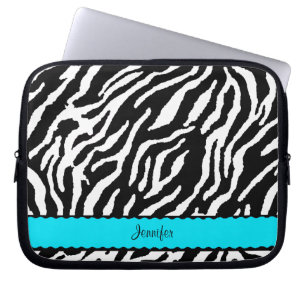 Rand med svart och vit Zebra mönstrad Laptop Sleeve