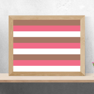 Rand Mocha Brown Rosa White Poster