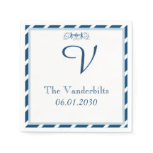 Rand Monogram Bröllop Napkin