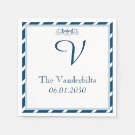 Rand Monogram Bröllop Napkin Pappersservett