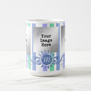 Rand & Monogram, färsk, mint Kaffemugg