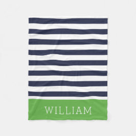 Rand Monogram för flotta och Grönt | Redigerbar Fä Fleecefilt