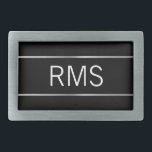 Rand Monogram för Modern Black Brushed Metall<br><div class="desc">Tre stora,  vita brev bildar den visning som du kan ersätta med ett lämpligt monogram. Initialer är på en svart bakgrund. Det borrade metall-utseende som rand är en konstnärlig återgivning.</div>