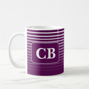 Rand Monogram - Lila Kaffe Mugg