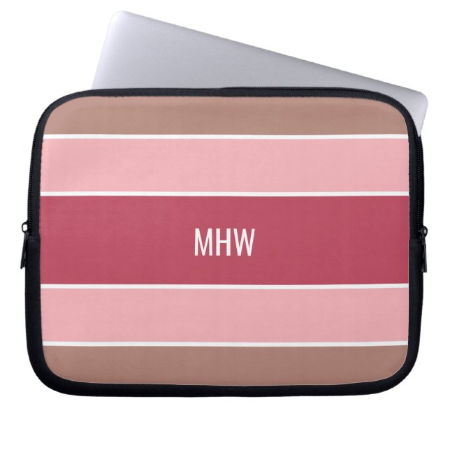 Rand Mönster anpassningsbar monogram laptop sleeve (Framsidan)
