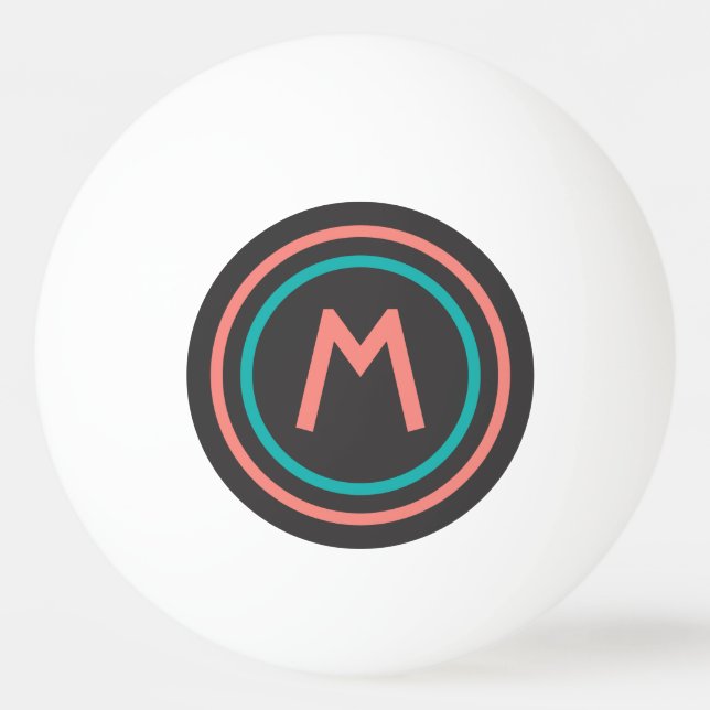 Rand Mönster anpassningsbar monogram ping pong bol Pingisboll (Framsidan)