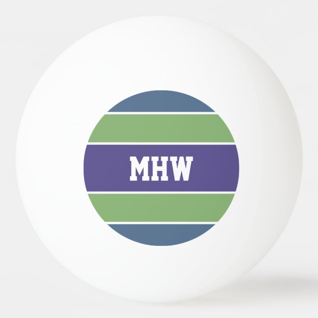 Rand Mönster anpassningsbar monogram ping pong bol Pingisboll (Framsidan)