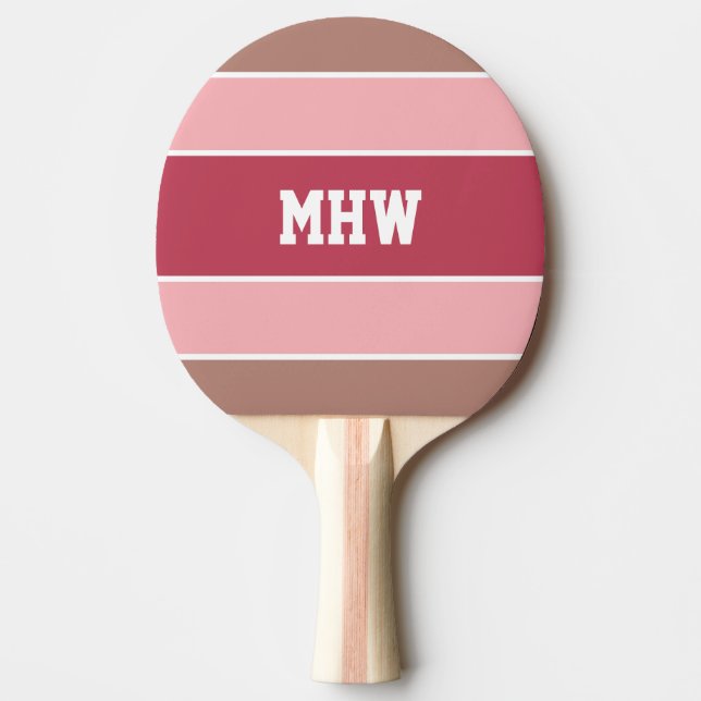 Rand Mönster anpassningsbar monogram ping pongpadd Pingisracket (Framsidan)