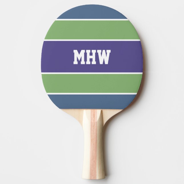 Rand Mönster anpassningsbar monogram ping pongpadd Pingisracket (Framsidan)