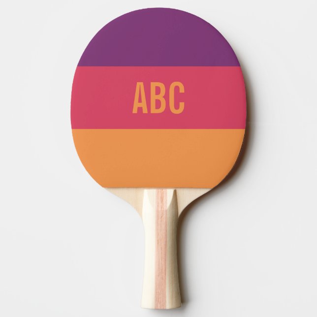 Rand Mönster anpassningsbar monogram ping pongpadd Pingisracket (Baksidan)