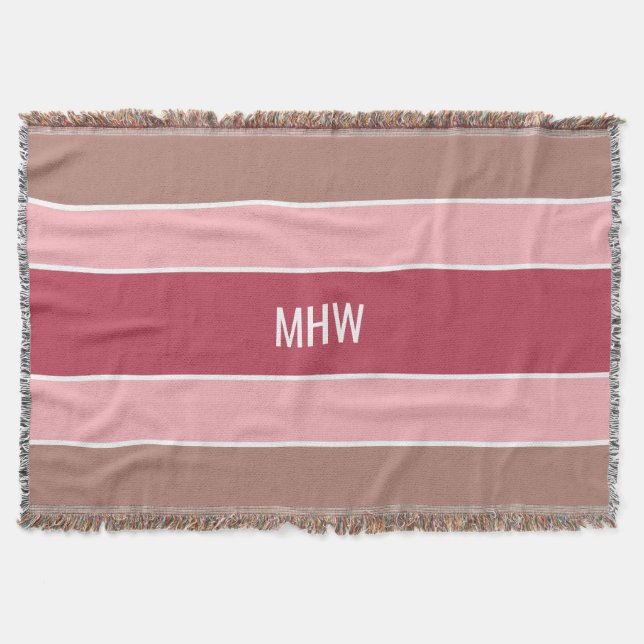 Rand Mönster anpassningsbar, monogram proppfilt Filt (Framsidan)