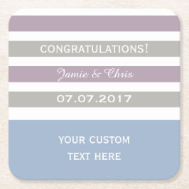 Rand Mönster anpassningsbar monogram underlägg Papper Kvadrat