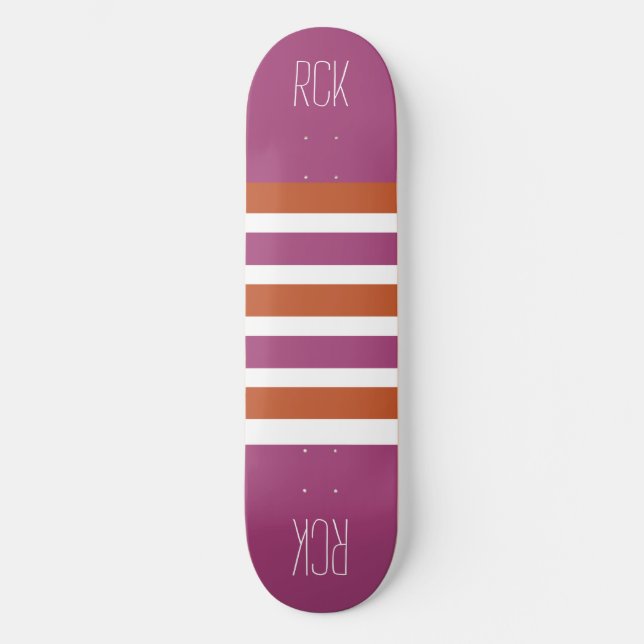 Rand Mönster-anpassningsbar, monogramskateboard Skateboard Bräda 19,5 Cm (Framsida)