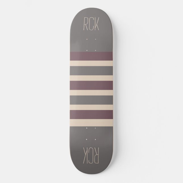 Rand Mönster-anpassningsbar, monogramskateboard Skateboard Bräda 20,5 Cm (Framsida)