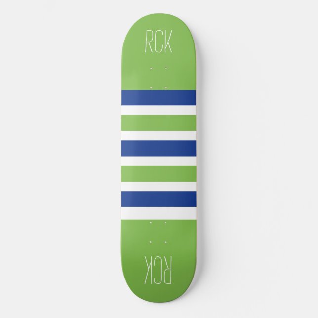 Rand Mönster-anpassningsbar, monogramskateboard Skateboard Bräda 21,5 Cm (Framsida)