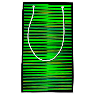 Rand Mönster Gift Bag-Grönt, färgad jul