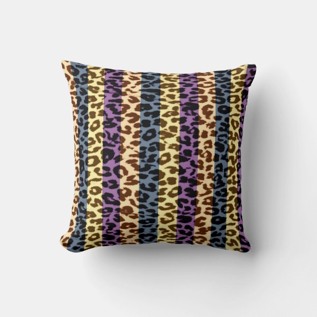 Rand mönster leopard päls abstrakt kudde (Framsida)