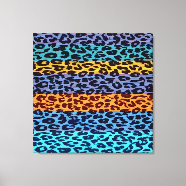 Rand mönster leopard päls abstrakt struktur 3 canvastryck (Framsida)