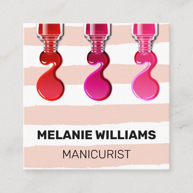 Rand Mönster | Nagel polska Pour Fyrkantigt Visitkort (Framsida)